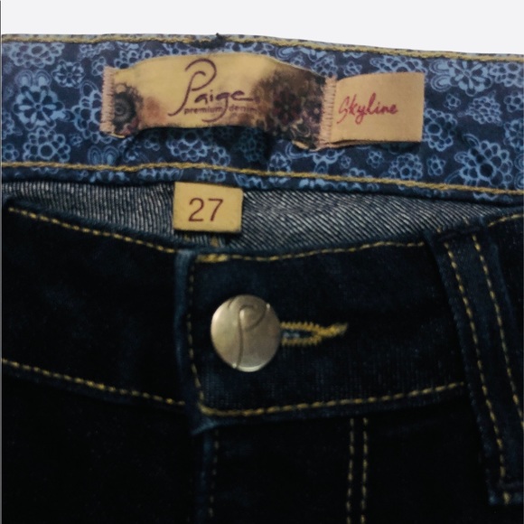 EUC Paige Skyline Skinny Jeans Dark Wash Size 27 - Picture 10 of 11